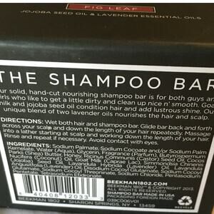 Beekman 1802 FIg Leaf shampoo bar NIB goat milk environmentally friendly